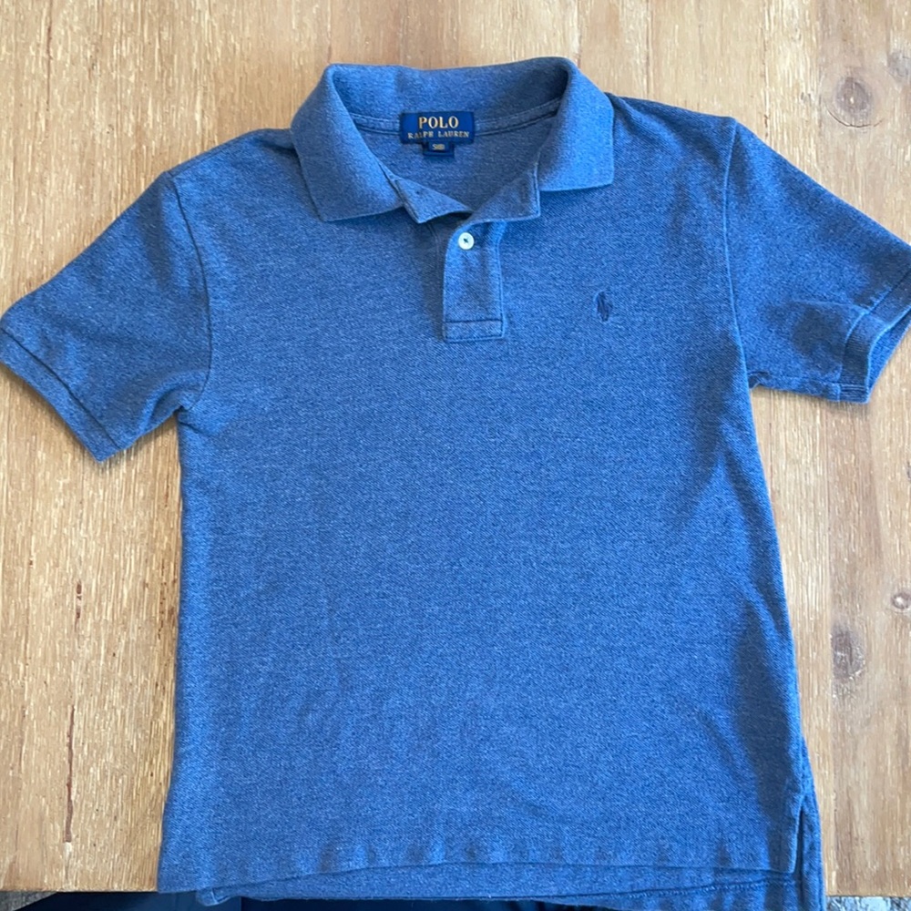 Ralph Lauren Blue Cotton Mesh Polo Shirt